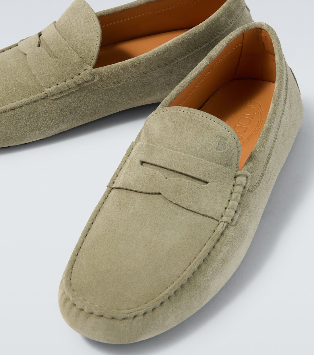 Green Suede Gommino Loafers