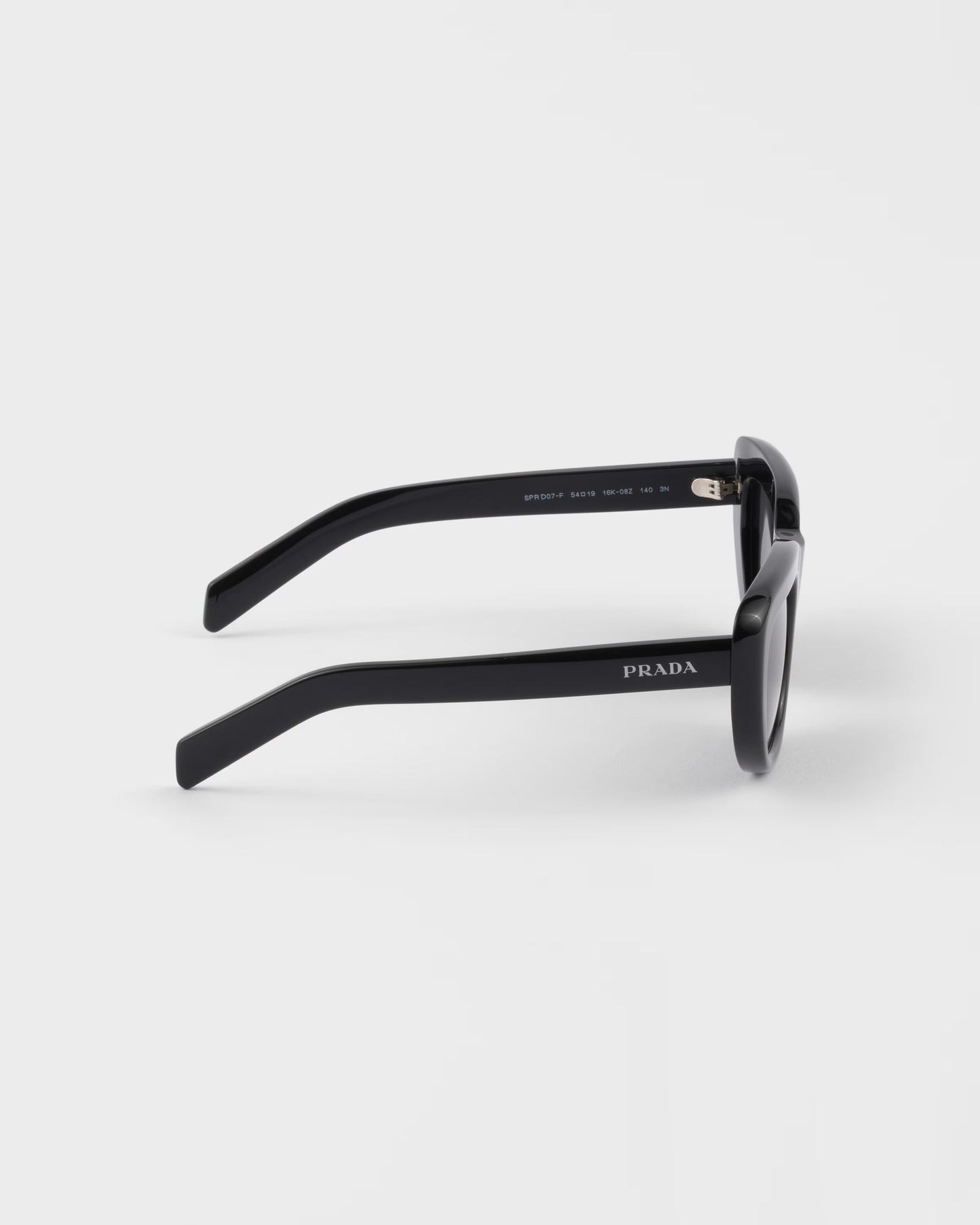 Rectangular black acetate sunglasses with Slate lenses
