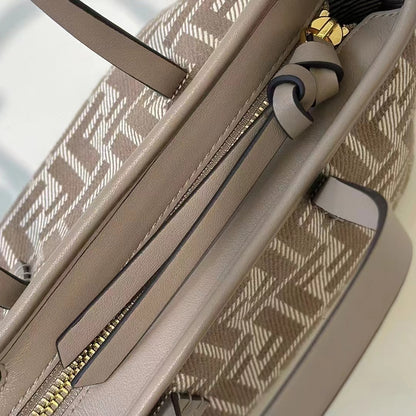 Borsa tote FF jacquard Mini Roll beige