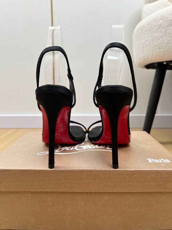 Loubigirl chain 100 sandali in pelle impreziositi nero