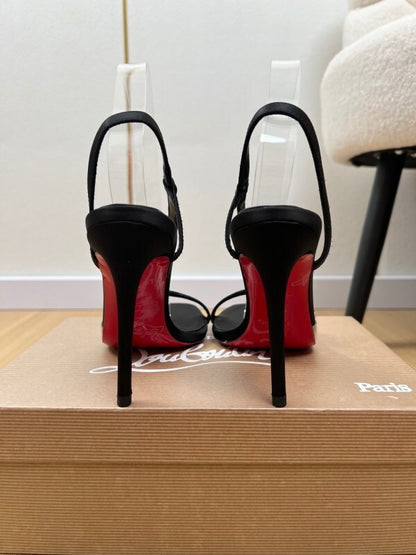 Loubigirl chain 100 sandali in pelle impreziositi nero