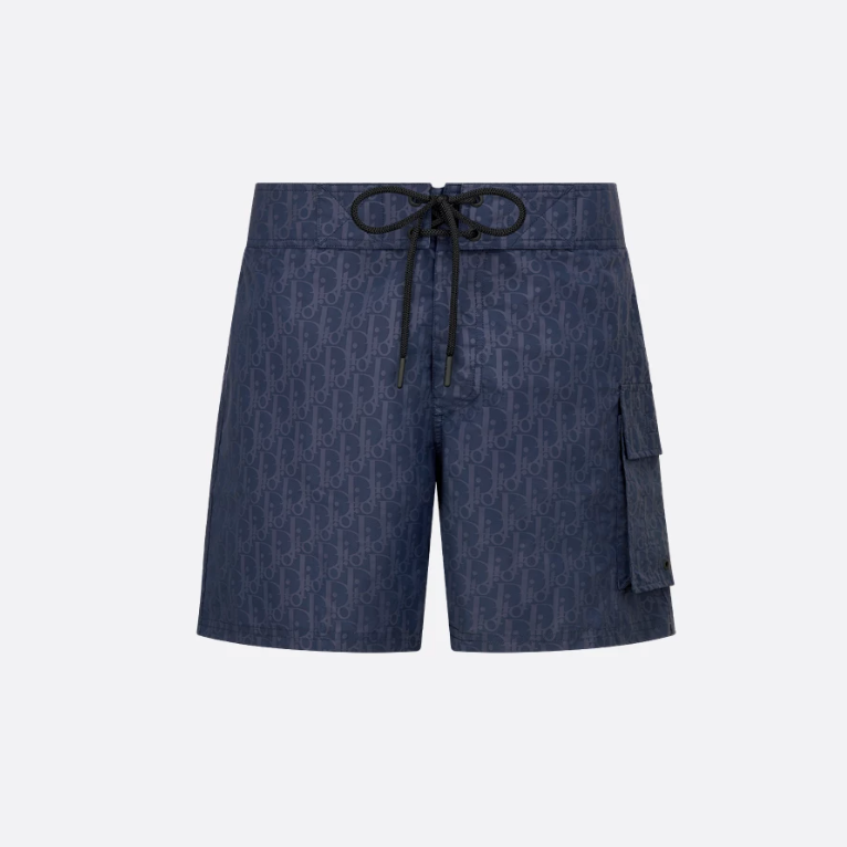 Costume da bagno oblique in tessuto tecnico oblique blu navy