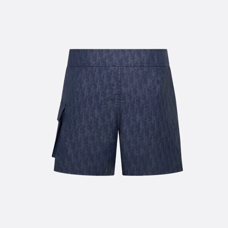 Costume da bagno oblique in tessuto tecnico oblique blu navy
