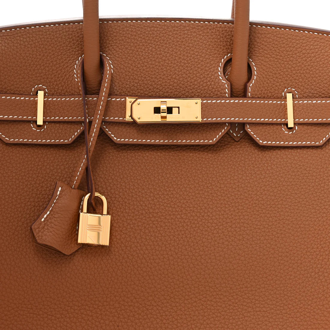 Birkin 25 Gold Togo mit goldfarbenen Beschlägen