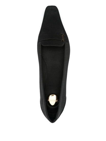 Poppy black calfskin ballerinas