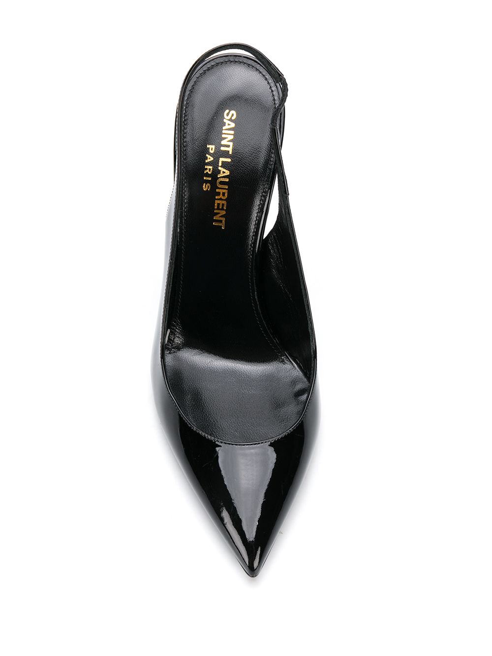 Opyum 110mm black leather slingback pumps