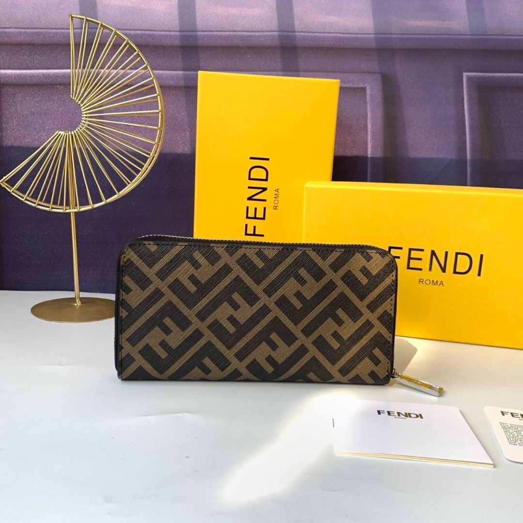 Portafoglio Zucca FF Jacquard marrone