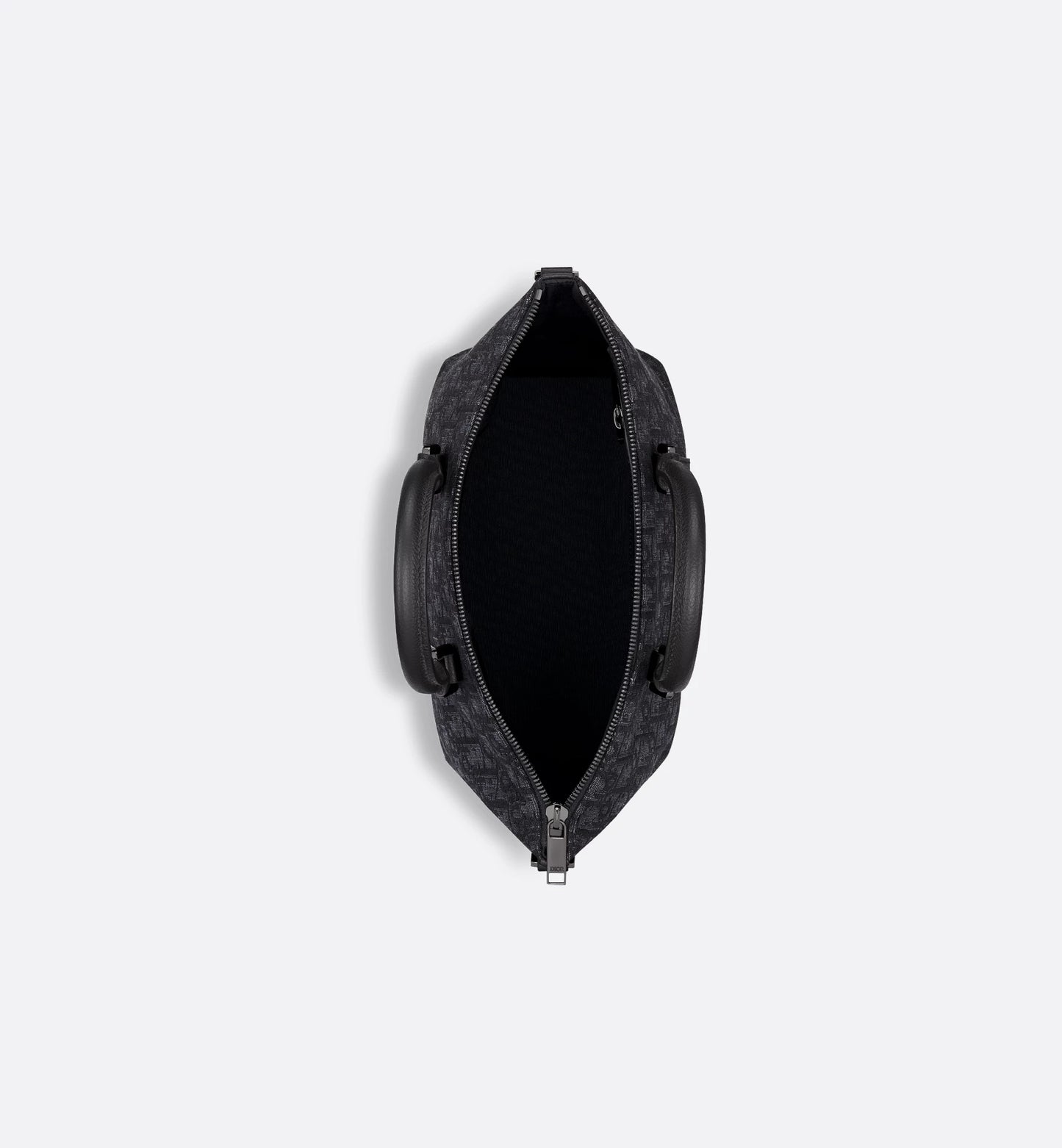 Weekender 25 Nero Jacquard Oblique e pelle di vitello martellata nera