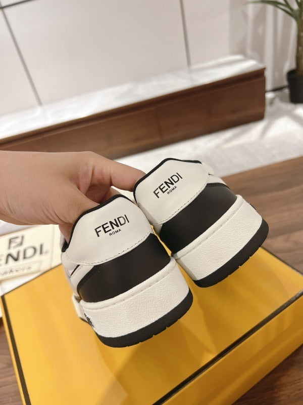 Black leather Match sneakers with white leather details