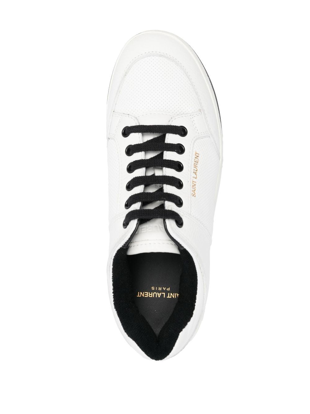 SL/61 black and white low-top sneakers in calf leather