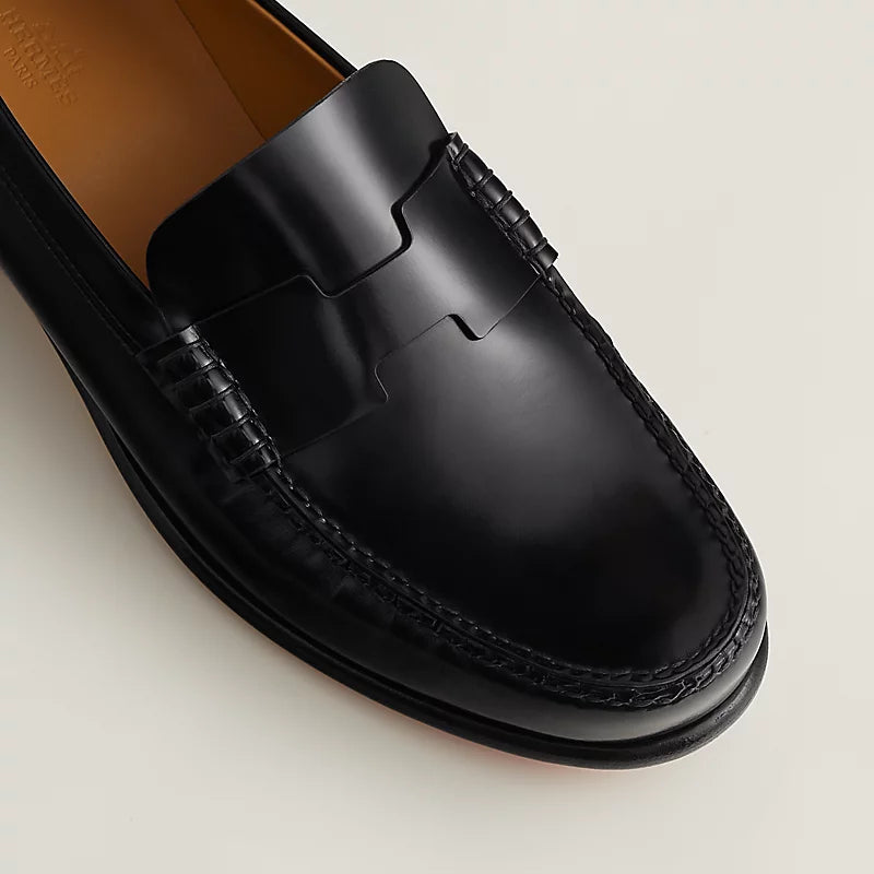 Kennedy black leather loafers