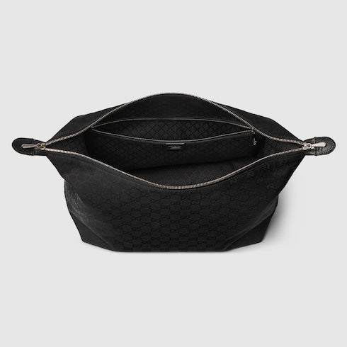 Brera medium shoulder bag in black fabric