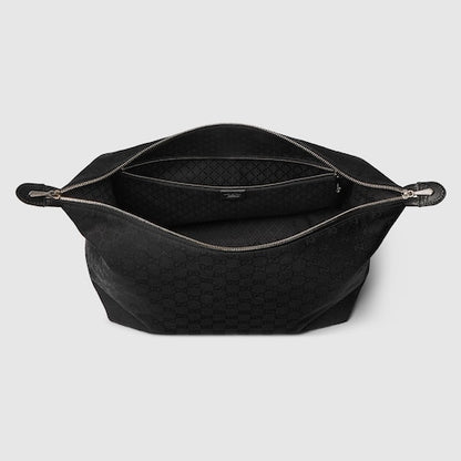 Brera medium shoulder bag in black fabric