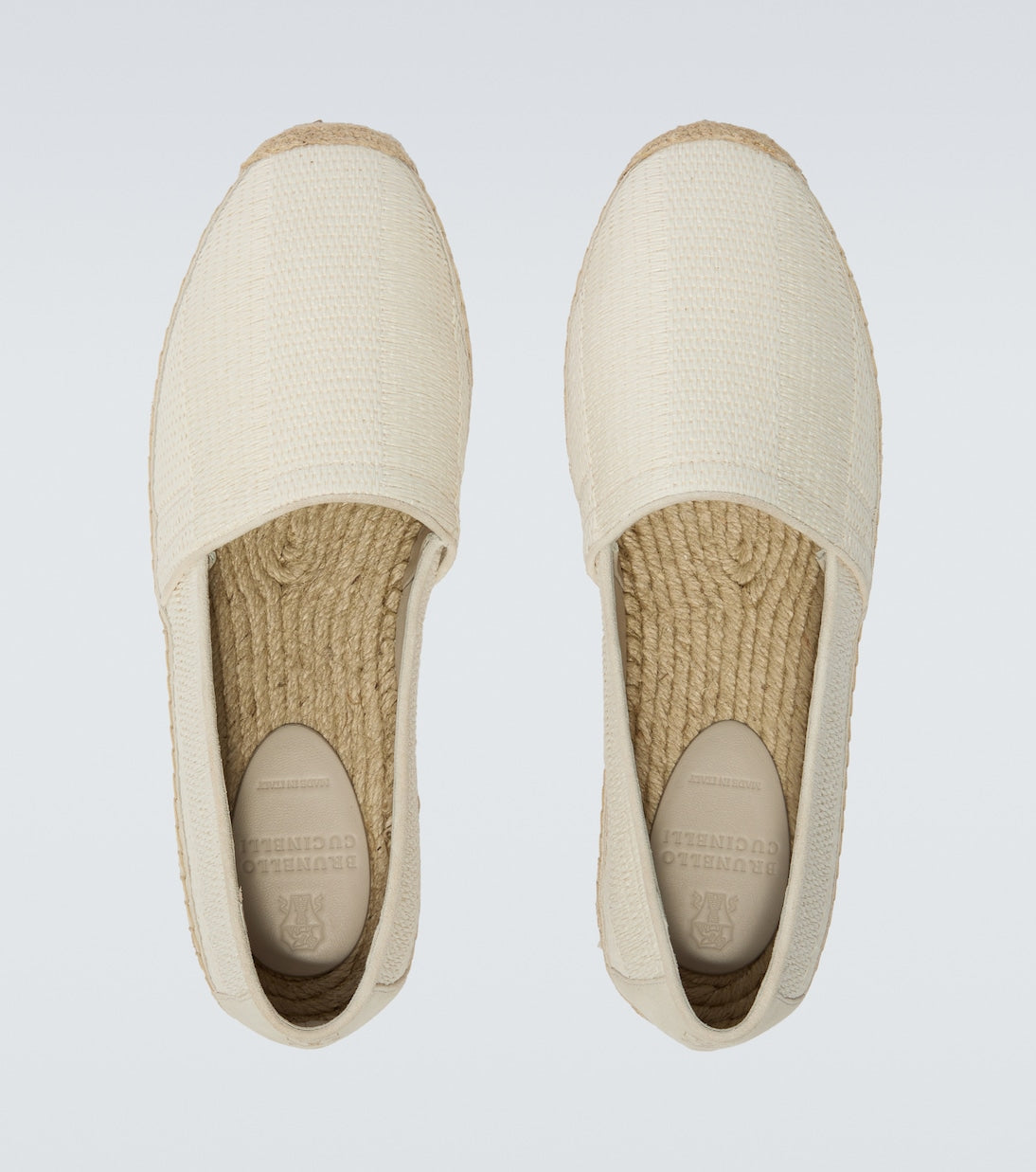 Canvas espadrilles with white suede trims