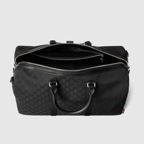 Borsone in tessuto GG nera misura media