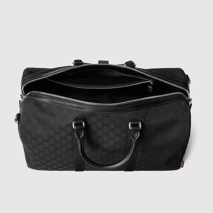 Borsone in tessuto GG nera misura media