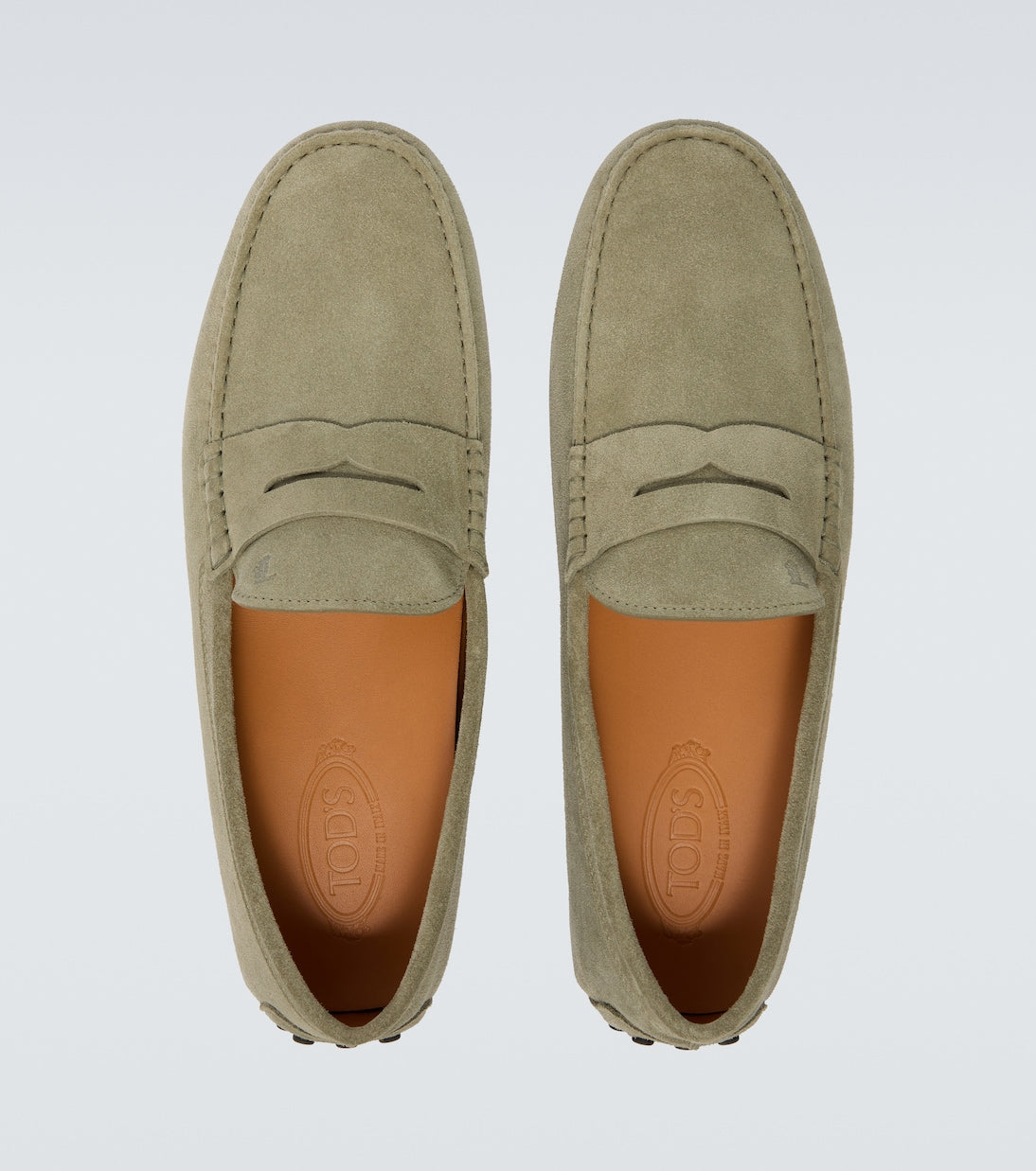 Green Suede Gommino Loafers