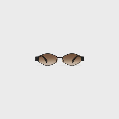 Occhiali da sole Triomphe Metal 02 in metallo nero/marrone sfumato donna