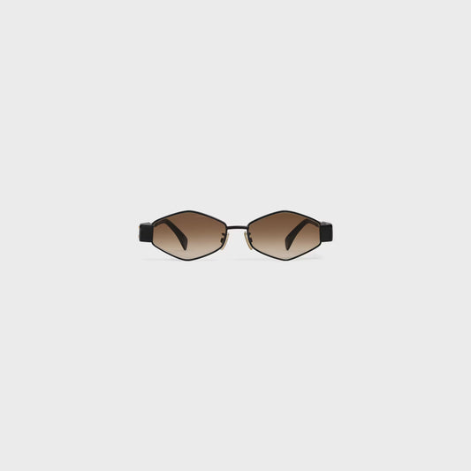 Occhiali da sole Triomphe Metal 02 in metallo nero/marrone sfumato donna