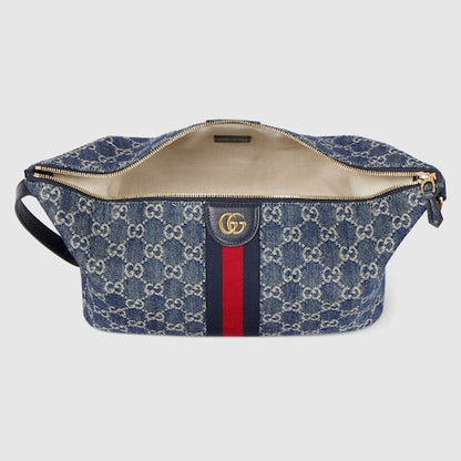 Borsa a mano GG Vanity misura media blu e bianco