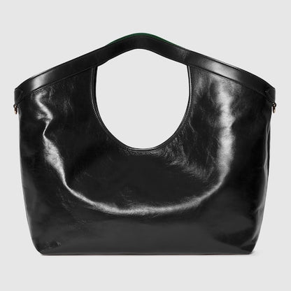 Black GG Giglio small leather shopping bag
