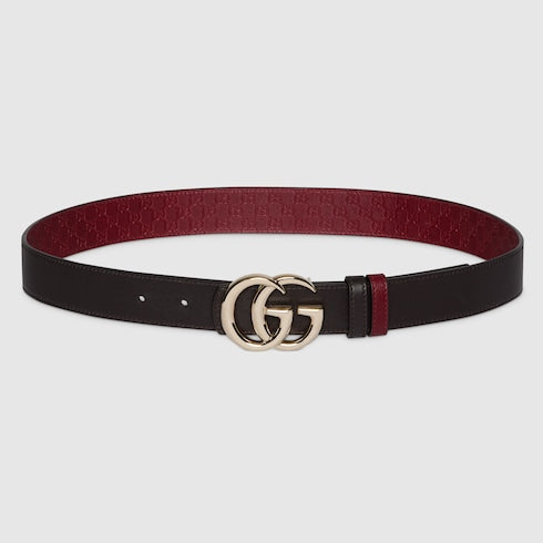 Women's GG Marmont reversible belt in red and black
