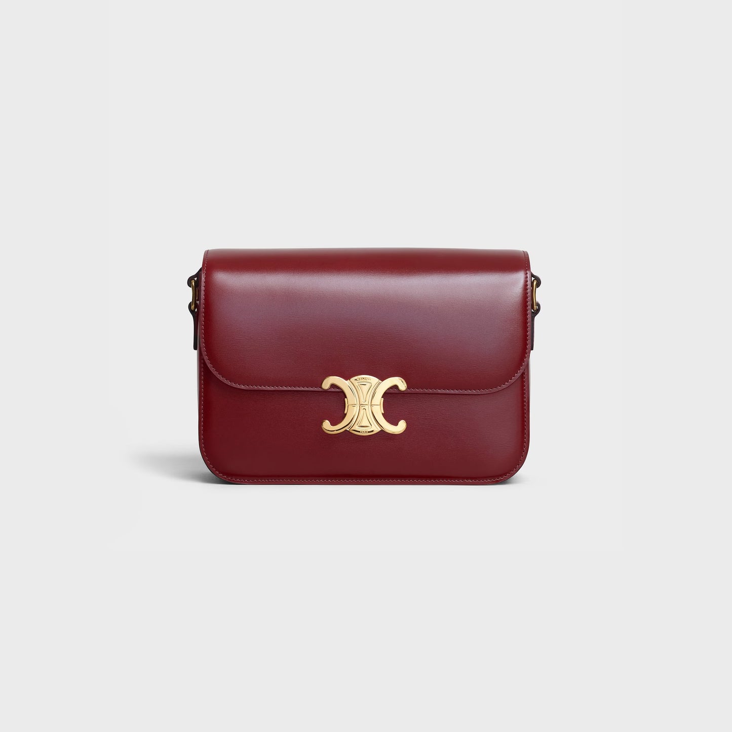 Borsa Triomphe Classique in pelle di vitello lucida BORDEAUX CHIAR