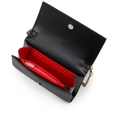 Louboutinsky Paloma Geldbörse mit Kette und Nieten in Schwarz