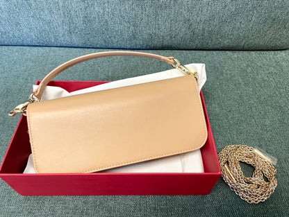 Borsa a tracolla in pelle di vitello Locò Beige