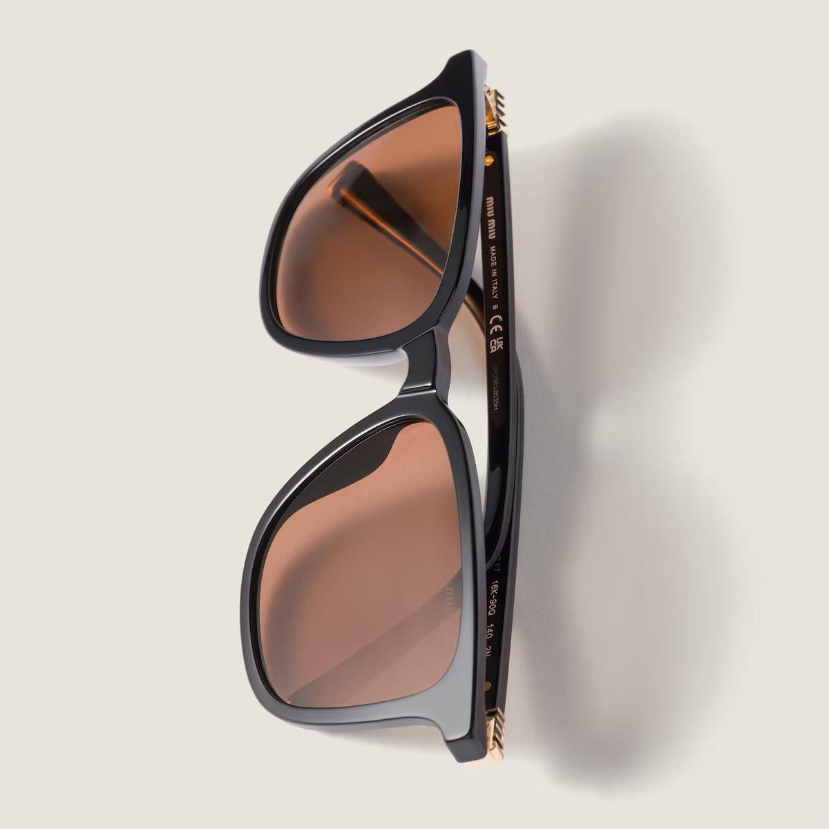 Miu Regard Sunglasses Chocolate Square Lined Lenses