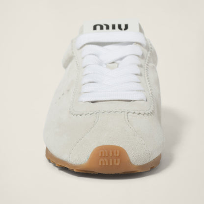 Plume white suede sneakers