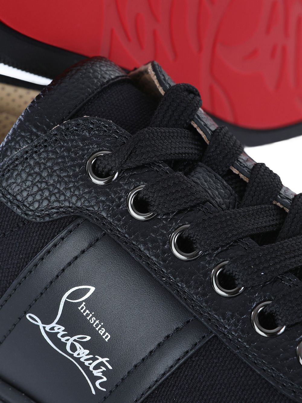 Sneakers con inserti in pelle nero