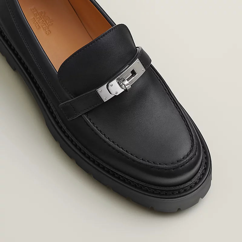 Black leather loafer icons