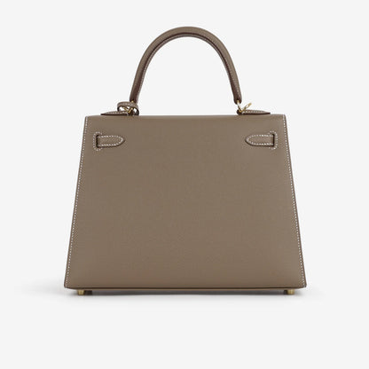 Kelly 25 Etoupe with gold hardware Epsom