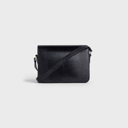 Borsa Teen Triomphe in pelle di lucertola nero
