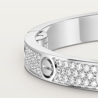 LOVE bracelet, medium model, pavé in silver-tone