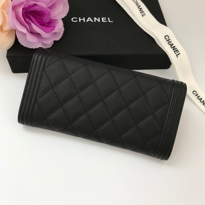 Black Boy Long Flap Wallet