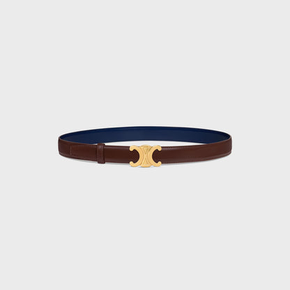 FIBBIA TRIOMPHE E TRACOLLA REVERSIBILE DA 25 MM Navy con fibbia in oro Uomo
