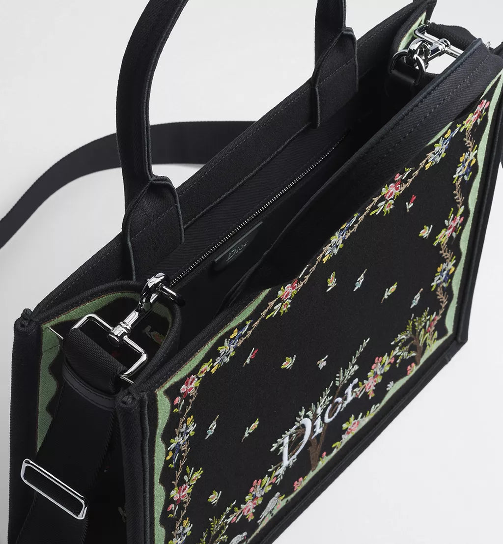 Borsa Dioramour Medium Dior Book Tote con tracolla nera