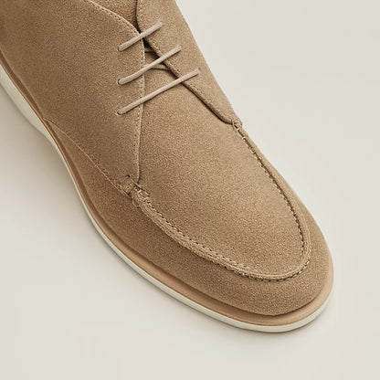 Beige suede derby shoe