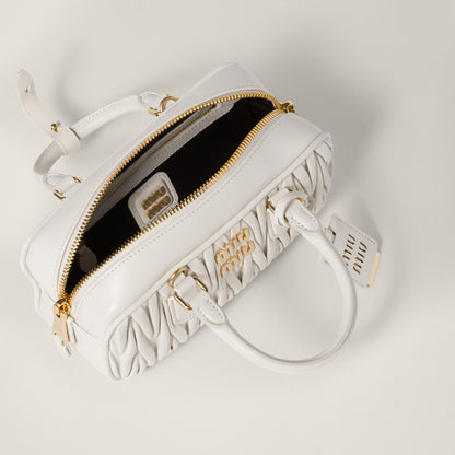 Regular Arcadie bag in white quilted nappa leather