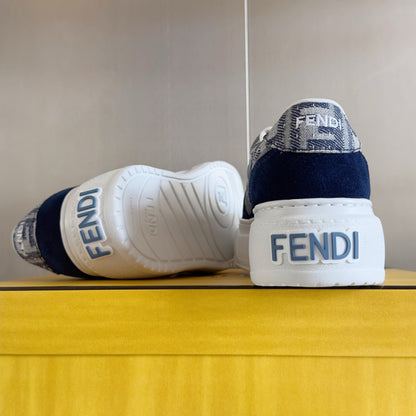 Match Sneakers con plateau in tela FF Fabric Canvas blu