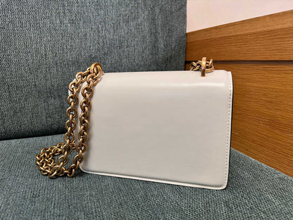 Borsa a tracolla piccola in pelle Bianca