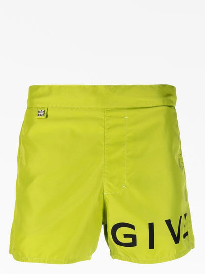 Costume da bagno con logo verde neon