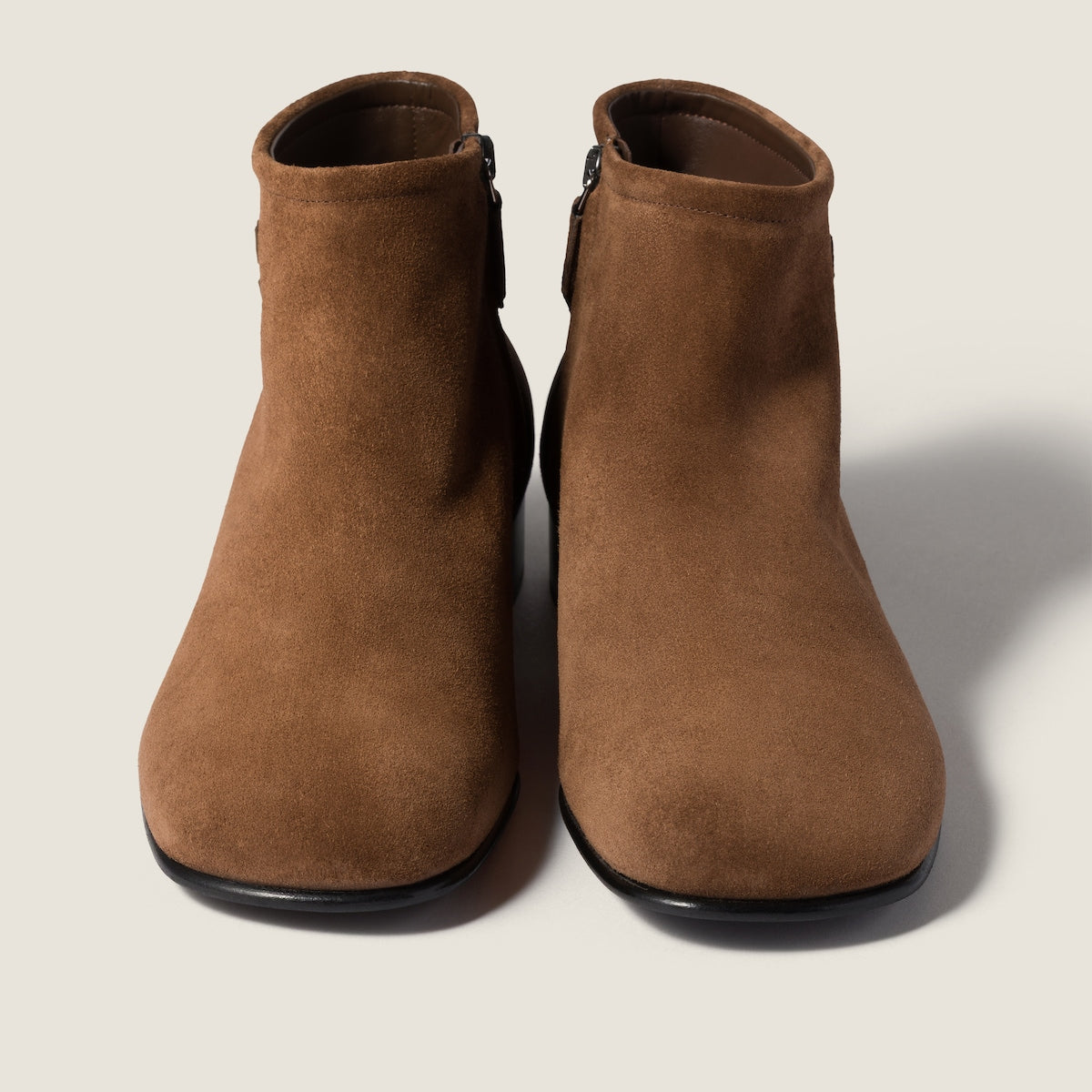 Cocoa suede ankle boots
