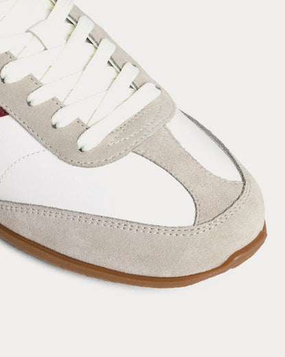 Jogger with Triomphe Signature Suede Calfskin Optic White / Burgundy / Dark Grey Low Top Sneakers