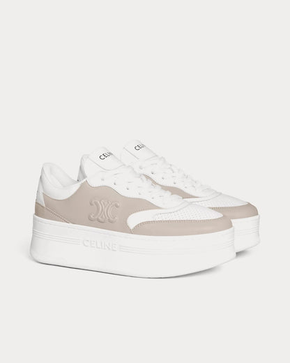 Sneakers basse con tacco a blocco in pelle di vitello Triomphe grigio / bianco ottico