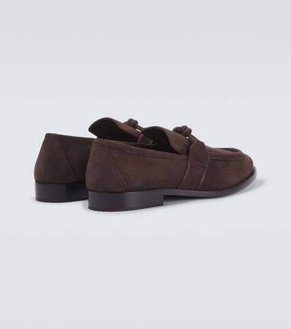 Astaire Knot brown suede loafers