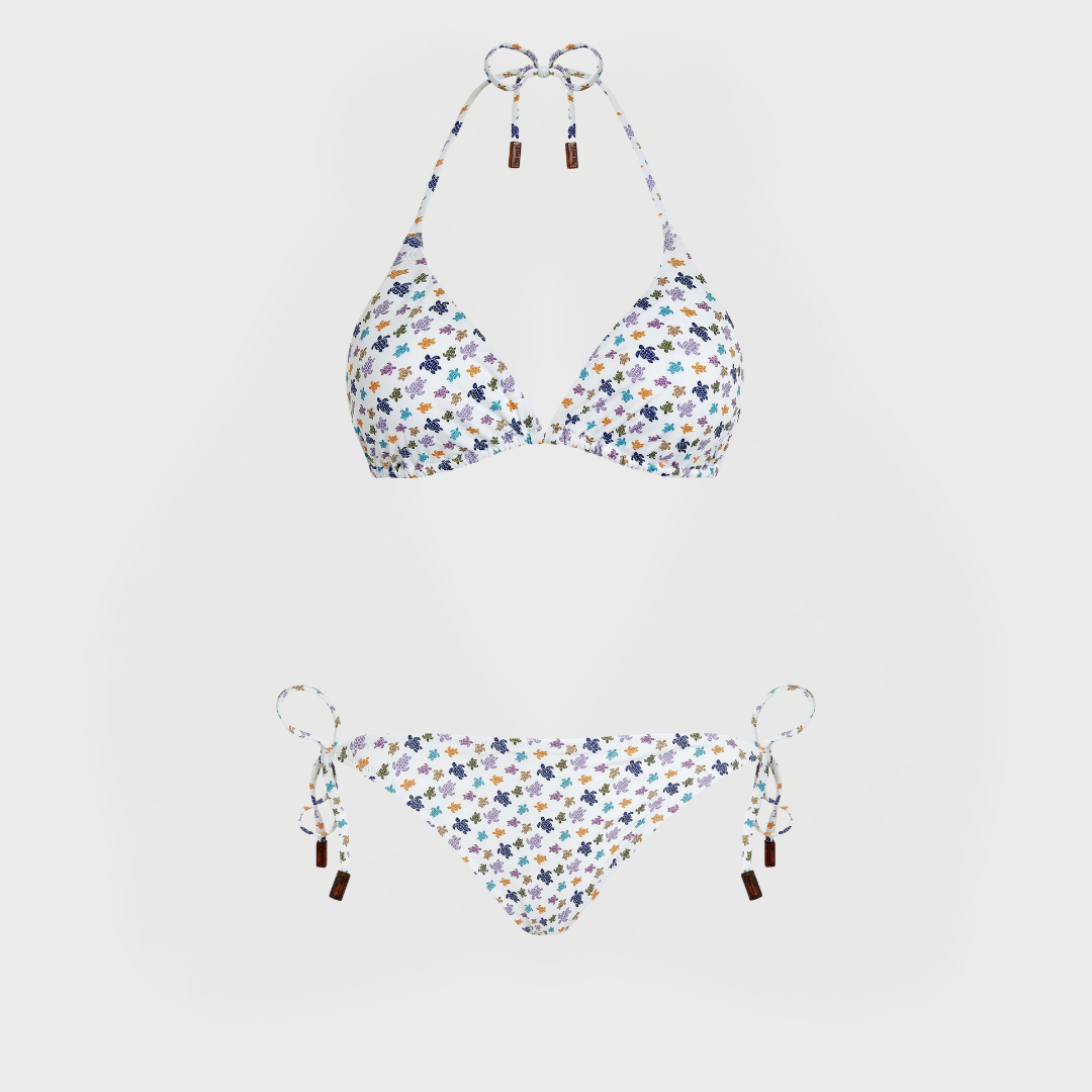 Bikini set donna a triangolo Micro Ronde des Tortues bianco