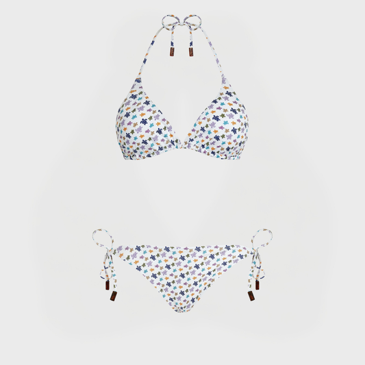 Bikini set donna a triangolo Micro Ronde des Tortues bianco
